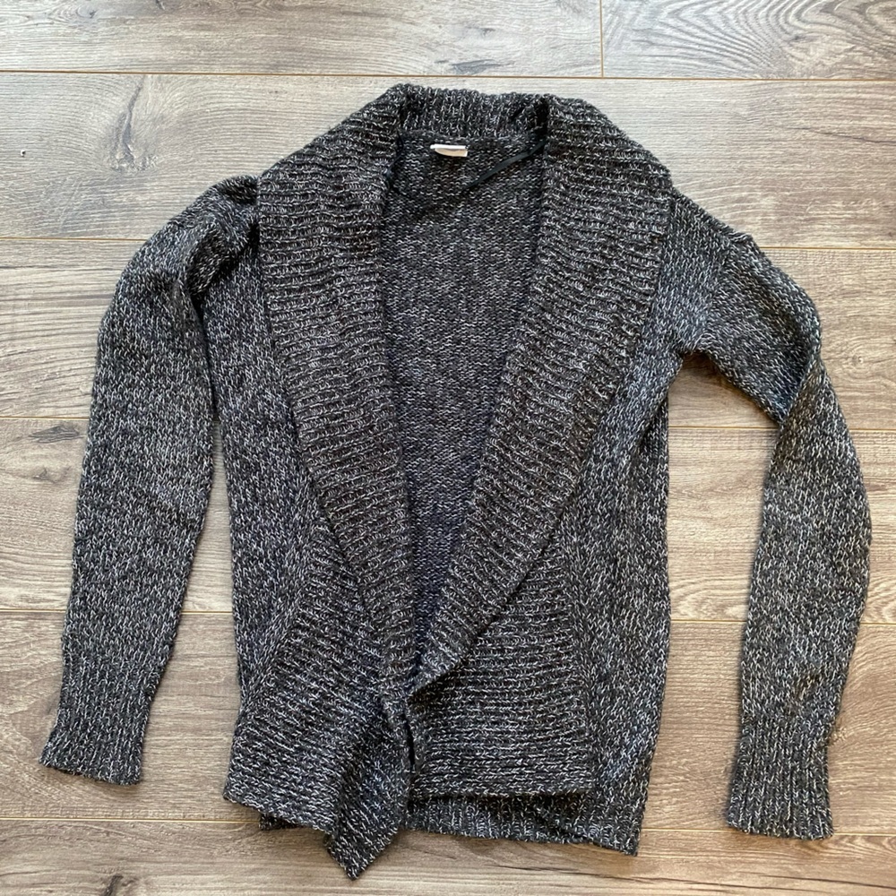 3/$30 Vero Moda dark grey knit open heavy cardigan cotton blend
